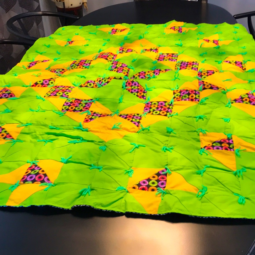 Hand crafted 46.5” x 61” quilt or art piece
